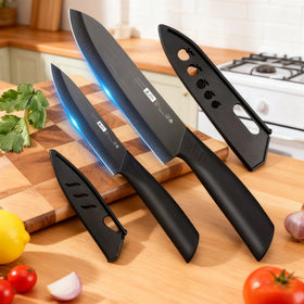2 Pieces, Ceramic Fruit Knife Set Chef's Knife, Melon Knife and Fruit Knife - Essential kitchen utensils for perfect Promise Mart