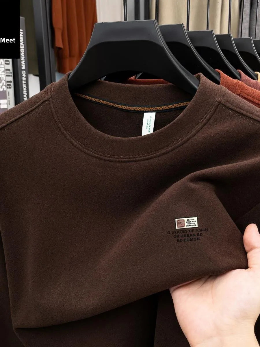 Men's Double-Sided Camere Long Sve T-irt Thiened Casual Warm Base irt Ci Walk All-Season Soft Comfortable Top