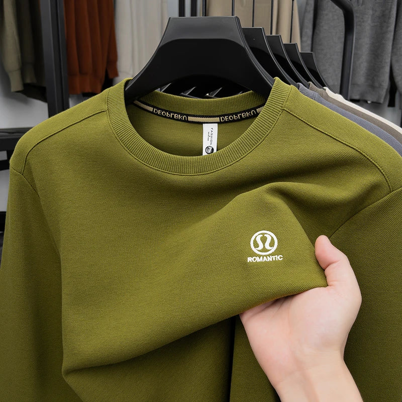 Sweatshirt Men 2025 New Style Spring and Autumn Round Neck Cotton Casual Long Sleeved T-shirt Top T-shirt