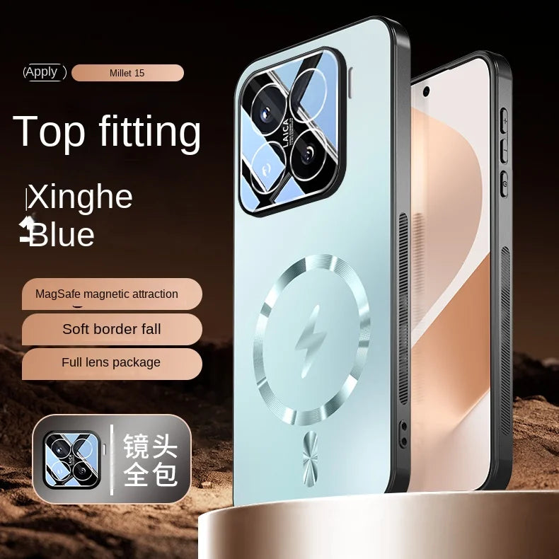 For Xiaomi 15 15 Pro TPU material lens full protective case features magnetic shock-proof and anti-fingerprint phone cover