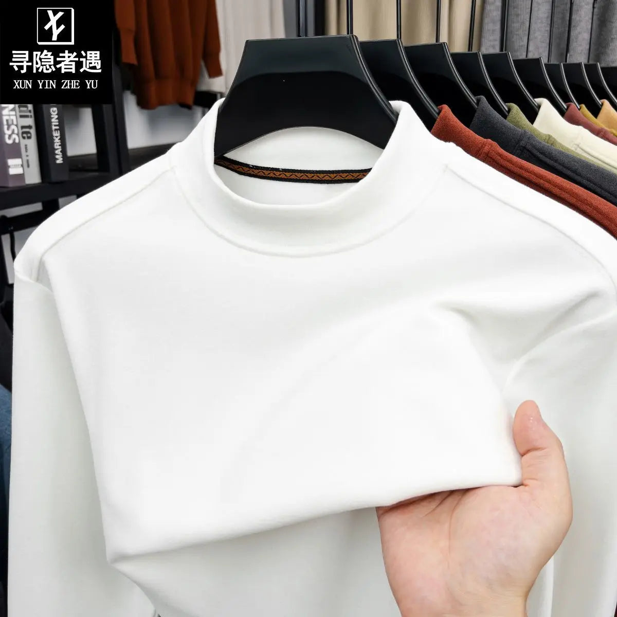 Men's Double-Sided Camere Long Sve T-irt Thiened Casual Warm Base irt Ci Walk All-Season Soft Comfortable Top