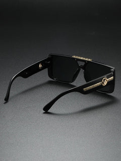 New classic retro black square frame for men, exquisite temple pattern decoration, fashionable and trendy Promise Mart