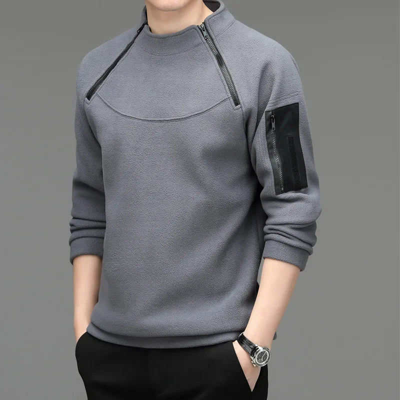 Men's Sweatshirs Spring Fall Long-sleeved T-shirt Top Loose Trend Round Neck Bottoming Shirt Lightweight Casual Sports Promise Mart