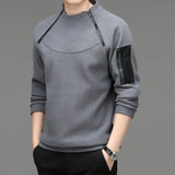 Men's Sweatshirs Spring Fall Long-sleeved T-shirt Top Loose Trend Round Neck Bottoming Shirt Lightweight Casual Sports Promise Mart