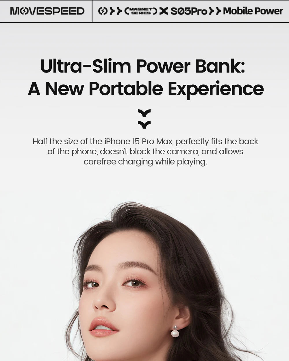 MOVESPEED S10Pro Magnetic Power Bank 10000mAh Wireless Portable External Battery with Stand for MagSafe PowerBank for iPhone 16