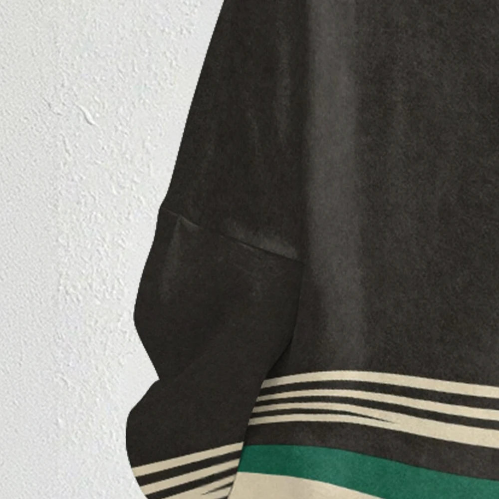 Trendy Off-Shoulder Sweatshirts with Striped & Polka Dot Patterns Drawstring Casual Loose-Fit Top for Women Casual Streetwear