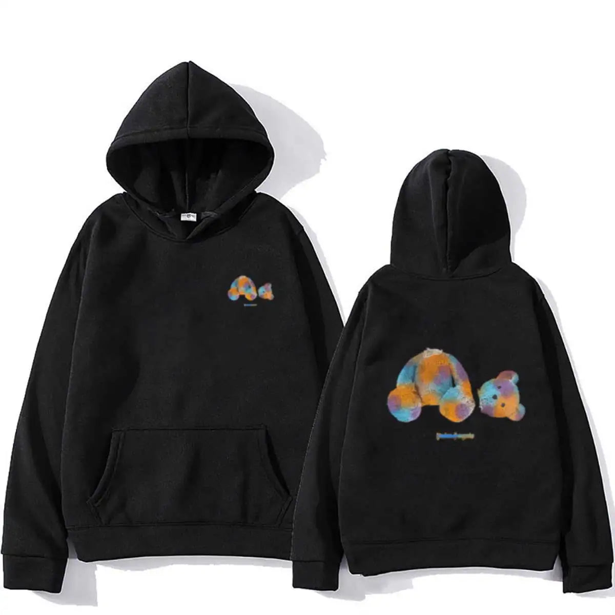 Hip-hop Sweatshirt Single Item Men's High Quality Colorful Bear Print Autumn and Winter Long-sleeved Hoodie New Style