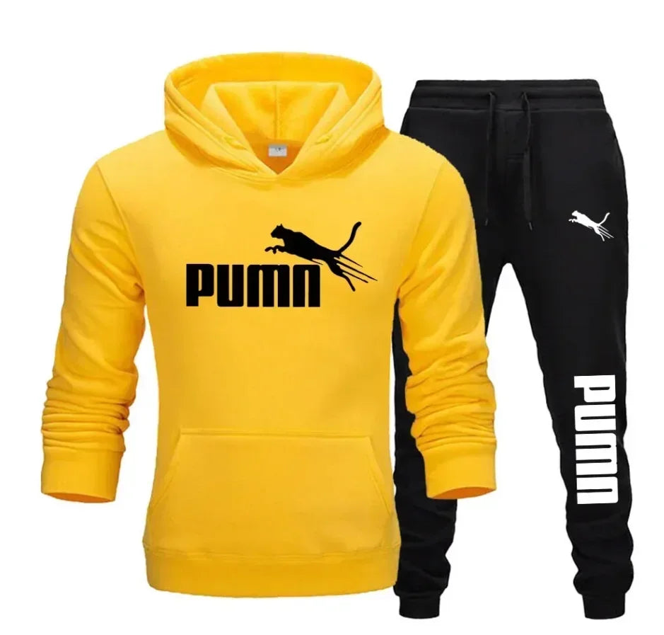 Men's sweatshirt set, new autumn and winter fashion, fitness, jogging, comfortable and casual, two-piece sweatpants set