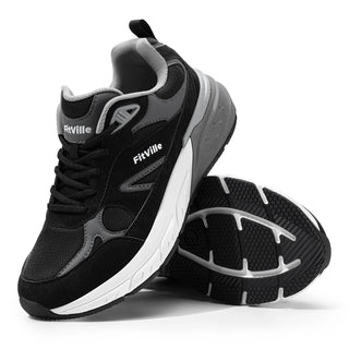 FitVille Newest Walking Shoes for Men Wide Width Sneakers with Arch Support for Flat Feet Heel Pain Relief Plantar Fasciitis Promise Mart