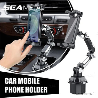 SEAMETAL Car Phone Mount on Cup Holder 6.5-9.5CM Adjustable Base Tablet/Phone Holder 360-Degree Flexible Rotation Phone Stand Promise Mart