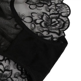 Women Transparent Underwear Sexy Sheer Mesh Knicker Thongs G-String Panties Floral Lingerie Low-Waist Thin Underpants 