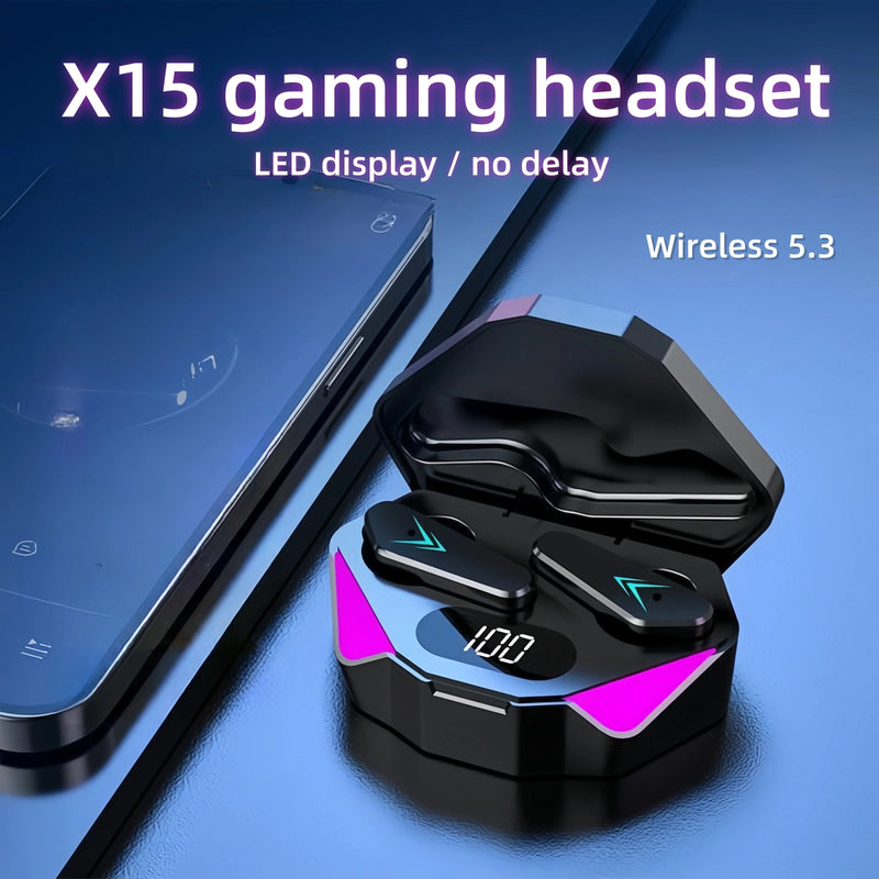 X15 TWS Wireless Bluetooth Headset LED Display Gamer Earbuds with Mic Wireless Headphones Noise Cancelling Bluetooth Earphones Promise Mart