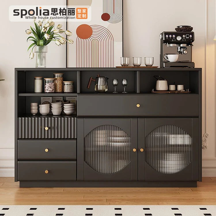 Dining Cabinet, Modern And Simple Storage Cabinet, Solid Wood Storage Cabinet, Kitchen Light Luxury Tea Water Cabinet