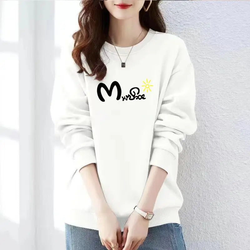 Graphic Sweatshirt For Women Emo Kpop Korean Clothing Novelty Y2k Style Y 2k Vintage Youthful Clothes Woman Pullover Tops Fleece