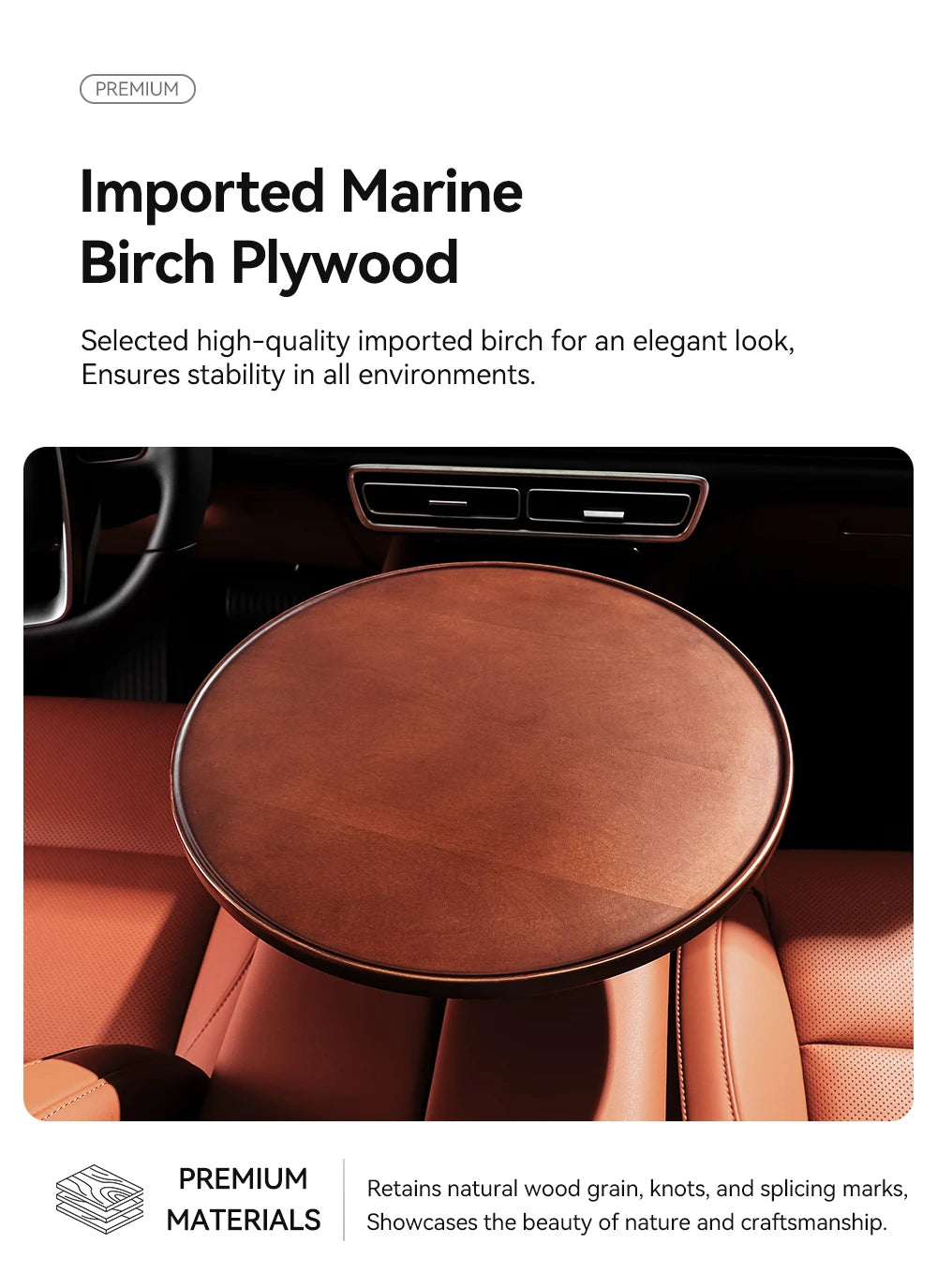 YZ Expander Multi-Function Wooden Car Cup Holder Drink Holder with Food Table 360-Degree Adjustable Base Tray Car Accessorie