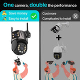 Wireless WiFi Monitor Full-Color Night Vision Waterproof Dome Camera HD 6MP Binocular Camera Promise Mart