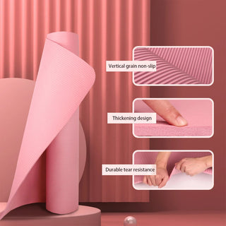 Yoga Mat Non Slip Exercise Mat Thick Solid Color Fitness Mat Yoga Workout Mat Multi-Function for Home Gym Promise Mart