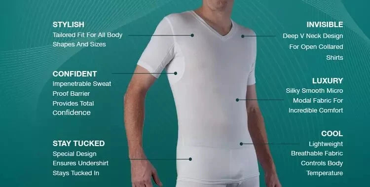 Sweat Proof Padding Anti Perspiration T Shirts Sports Gym Round Neck White Anti-Sweat Sweatproof Undershirts Crop Top