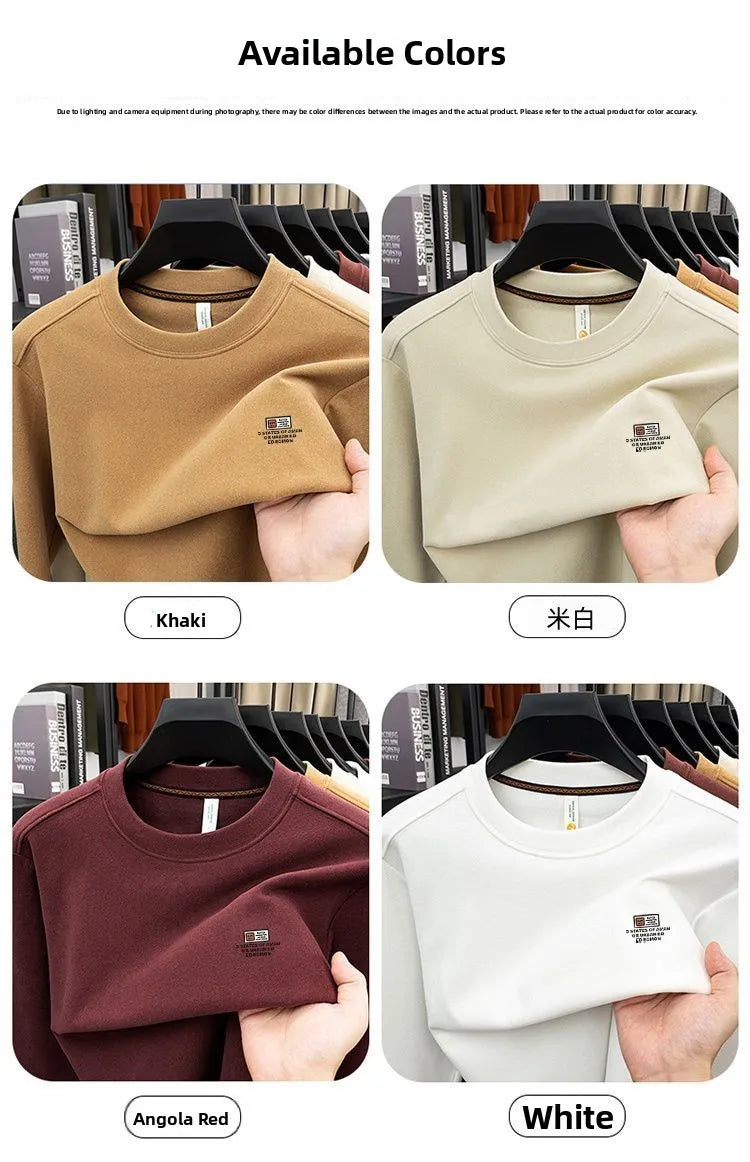 Men's Double-Sided Camere Long Sve T-irt Thiened Casual Warm Base irt Ci Walk All-Season Soft Comfortable Top