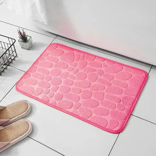 1pc embossed fiber carpet, bathroom living room anti slip mat, pebble floor mat, household items Promise Mart