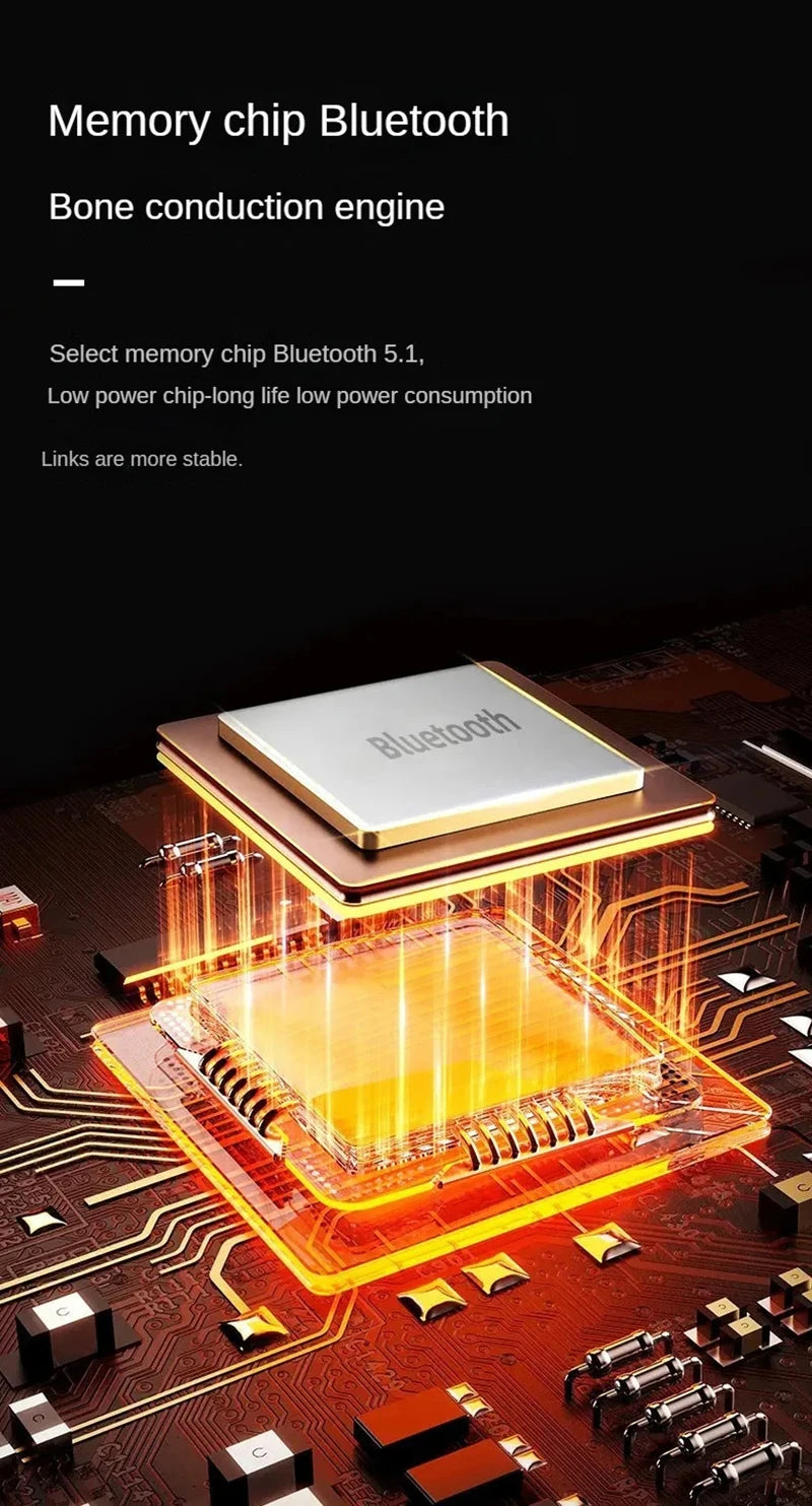 Hot Bone Conduction Swimming Headphones Bluetooth 5.4 IPX8 Waterproof Not In-Ear Wireless Plug-in Card Sports Headphones New