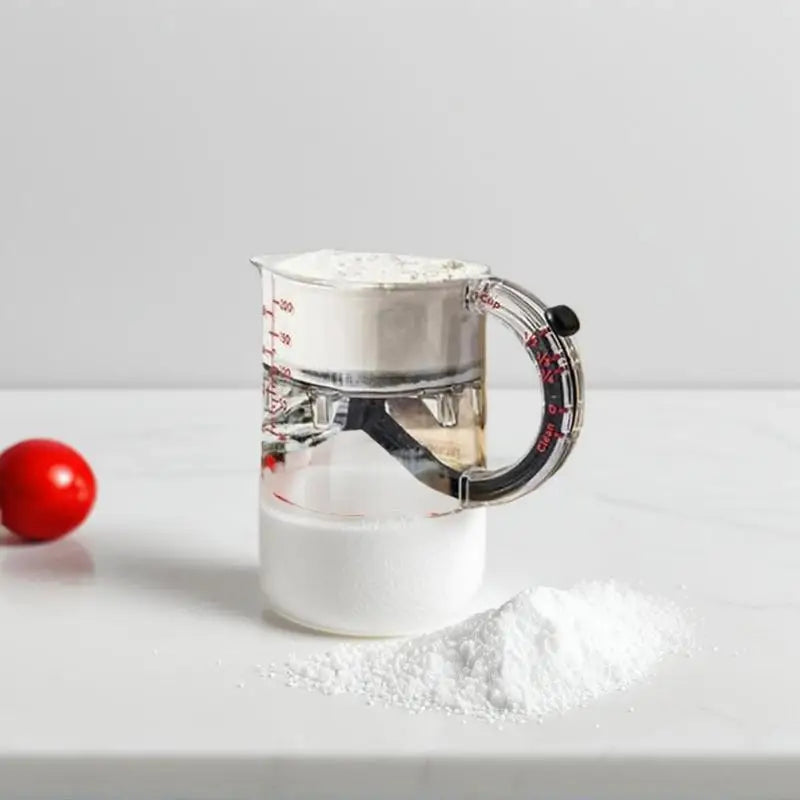 All-in-One Cooking Measuring Cup with Adjustable Base and Scraper; Essential for Every Kitchen