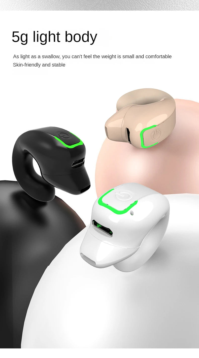 SK GD28 Bone Conduction TWS Headphones Bluetooth V5.3 Ear Clip Lightweight Business Sports Game Headset with Mic Noise Reduction