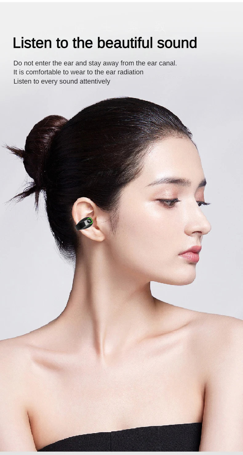 SK GD28 Bone Conduction TWS Headphones Bluetooth V5.3 Ear Clip Lightweight Business Sports Game Headset with Mic Noise Reduction