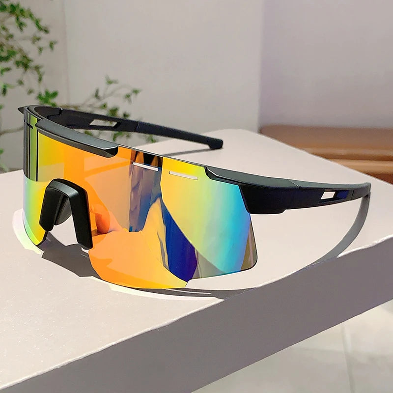 1/2 Pcs Fashion Monoblock Anti UV Men's Goggle Outdoor Brand Mirror Sports Sunglasses Women Oversize Decor Shades for Cycling