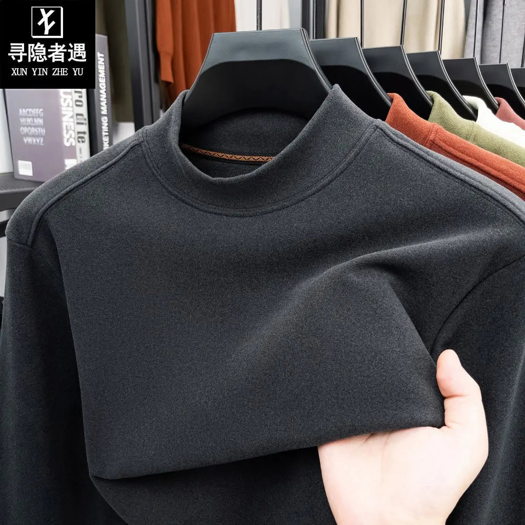 Men's Double-Sided Camere Long Sve T-irt Thiened Casual Warm Base irt Ci Walk All-Season Soft Comfortable Top