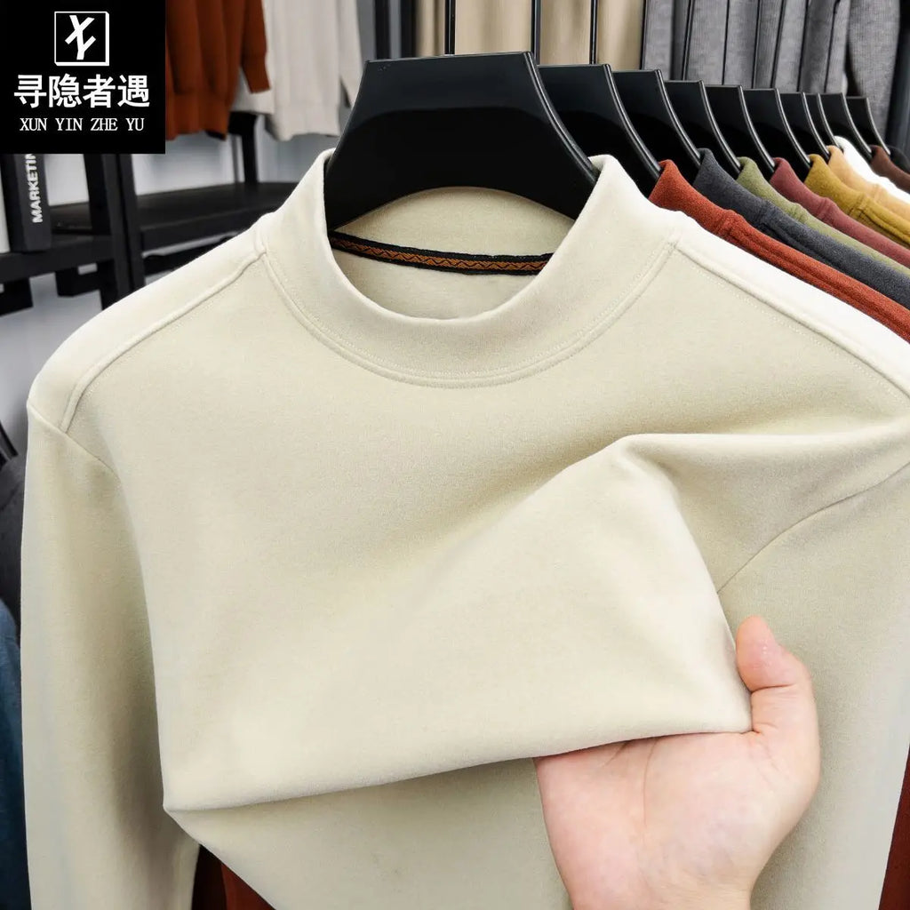 Men's Double-Sided Camere Long Sve T-irt Thiened Casual Warm Base irt Ci Walk All-Season Soft Comfortable Top