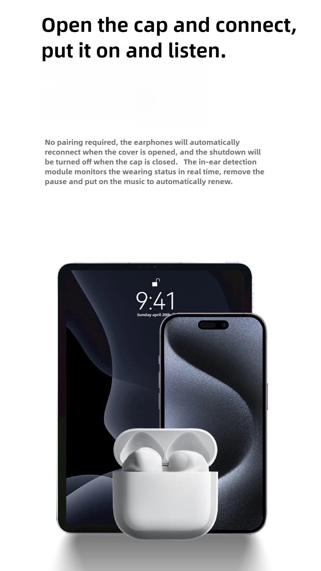 Airs Pro7 TWS Earbuds Bluetooth Wireless Headsets with Siri Pop-up Waterproof Positioning Touch Control Earphones for iOS