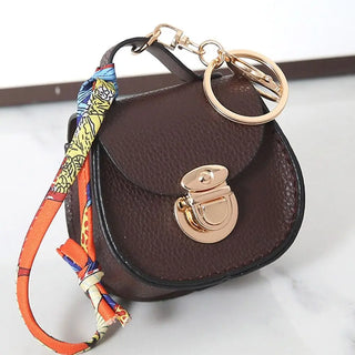Keychain Small Coin Purse Premium Leather Multifunction Mini Storage Pouch Earphone Bag Women's Bag Pendant Key Case for Women