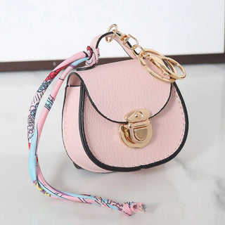 Keychain Small Coin Purse Premium Leather Multifunction Mini Storage Pouch Earphone Bag Women's Bag Pendant Key Case for Women