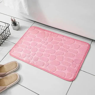1pc embossed fiber carpet, bathroom living room anti slip mat, pebble floor mat, household items Promise Mart