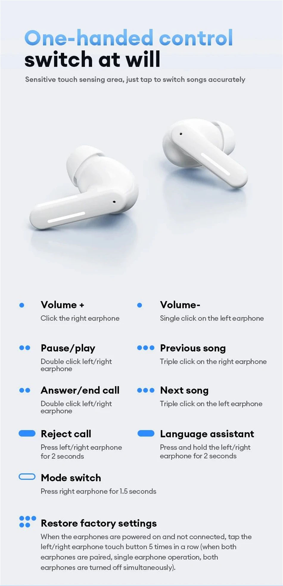 2026 Lenovo Original LE209 Wireless Earphones TWS Bluetooth 6.0 In Ear Earbuds Long Battery Life Earphones Mic Stereo ENC Noise