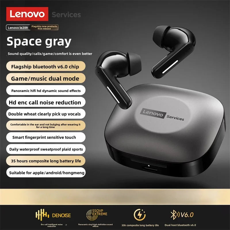 Lenovo Original 2026 Upgrade Headphones TWS Wireless Bluetooth Earphones Touch Control Sport Headset Stereo Earbuds Sport Mic