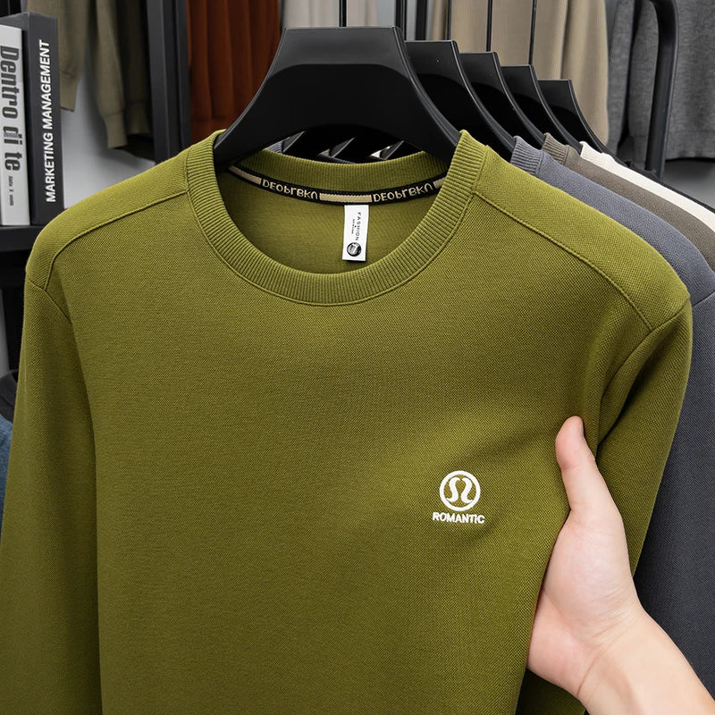Sweatshirt Men 2025 New Style Spring and Autumn Round Neck Cotton Casual Long Sleeved T-shirt Top T-shirt
