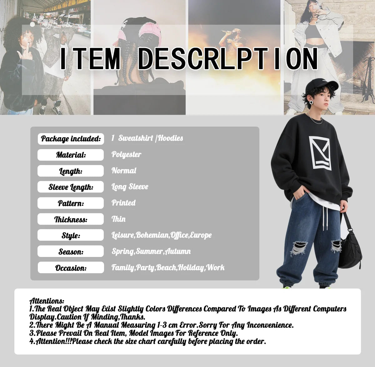 Men's Sweatshirt Vintage Faith Without God I Am Nothing Printed Zip Collar Pullover 2025 Fashion New Autumn Tops Y2k Harajuku