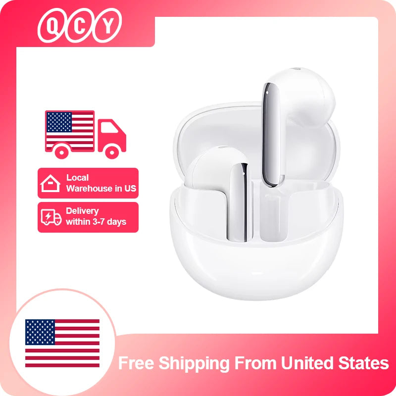 QCY HT10 AilyBuds Pro+ ANC Wireless Earphone Hi-Res Audio with LDAC Bluetooth 5.3 Earbuds 6 Mic AI HD Call Multipoint Connection