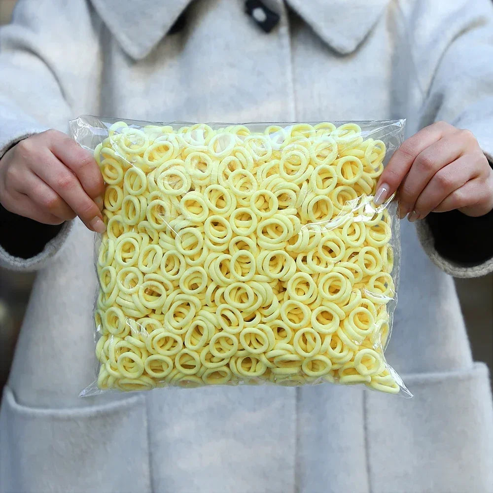 50Pcs/bag Colorful Basic Nylon Ealstic Hair Ties for Girls Ponytail Hold Scrunchie Rubber Band Kid Fashion Hair Accessories