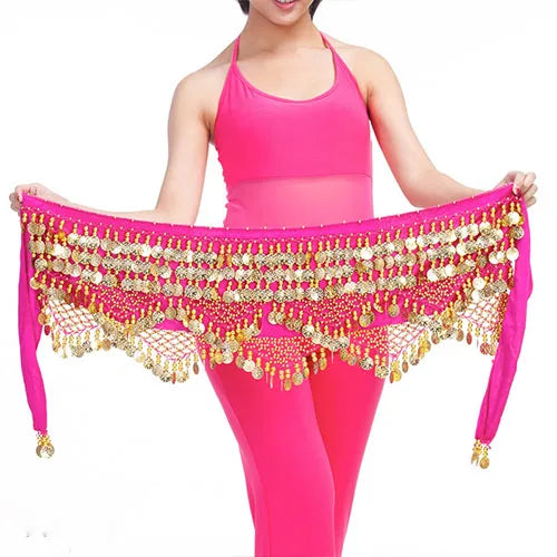 New Style Top Selling Belly Dance Waist Chain Hip Scarf Bellydance Coins Belt Dancing Waist Belt Dancer's Accessories