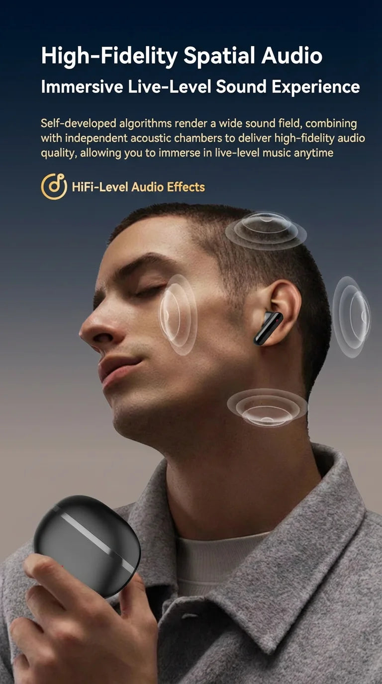 2026 NEW in Ear Bluetooth Earphones with Dual Microphones, Stereo Noise Reduction, Bass HIFI Touch Music Game Earphones