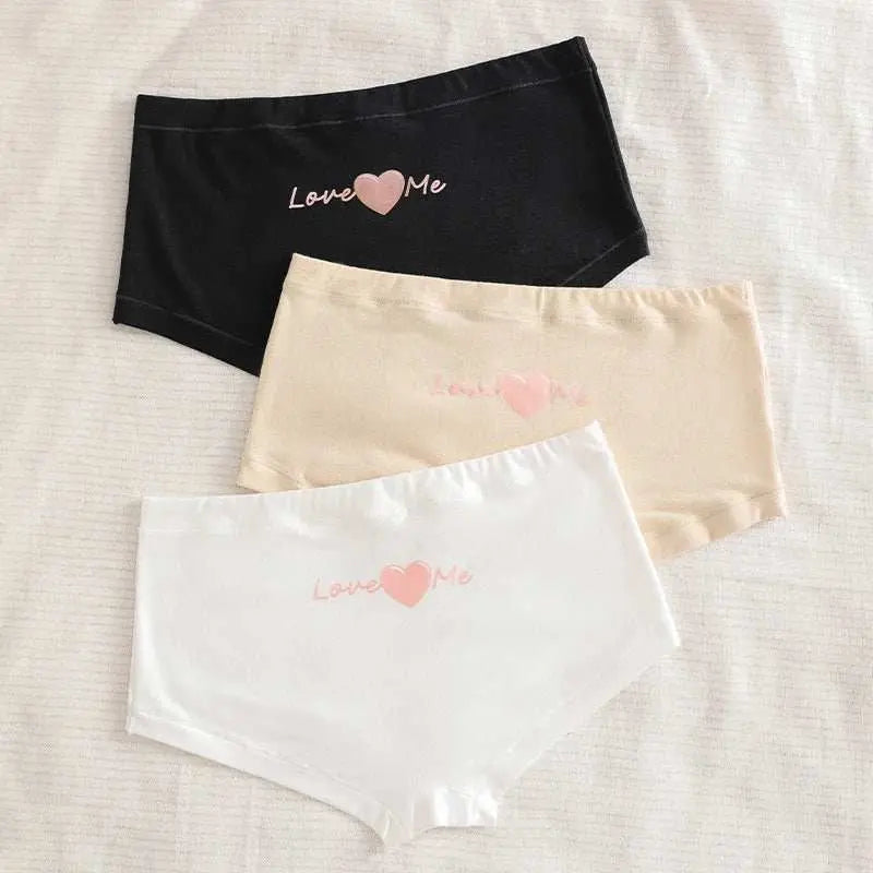 Ladies Love Me Print Comfortable Cotton Panties Young Girl Women Underwear Lace Cute Briefs