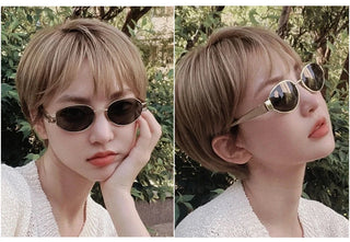 Oval Alloy Frame Sunglasses for Women & Men | Stylish UV400 Sun Glasses
