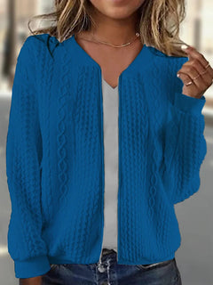 Women's hoodie autumn and winter new solid color simple and exquisite zipper jacket baseball collar casual jacket Promise Mart