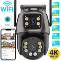 4K Outdoor Surveillance Camera Wifi 8MP Dual Lens Dual Screen 360 PTZ Webcam Motion Detection Auto Tracking IP Camera CCTV Icsee