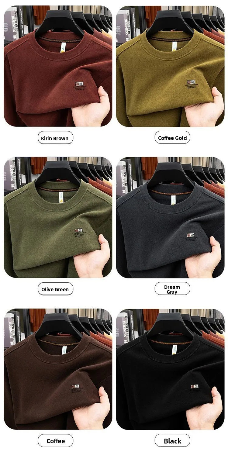 Men's Double-Sided Camere Long Sve T-irt Thiened Casual Warm Base irt Ci Walk All-Season Soft Comfortable Top