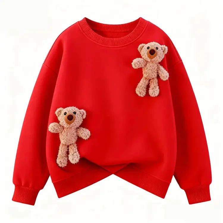 1 2 4 6 8 Years Baby Boys Sweatshirt Spring Kids Jacket Autumn Tops Cute Bear Pullover Children's Sweater Toddler Girls Clothes