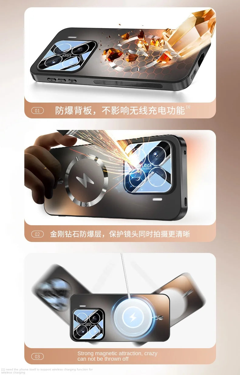 For Xiaomi 15 15 Pro TPU material lens full protective case features magnetic shock-proof and anti-fingerprint phone cover
